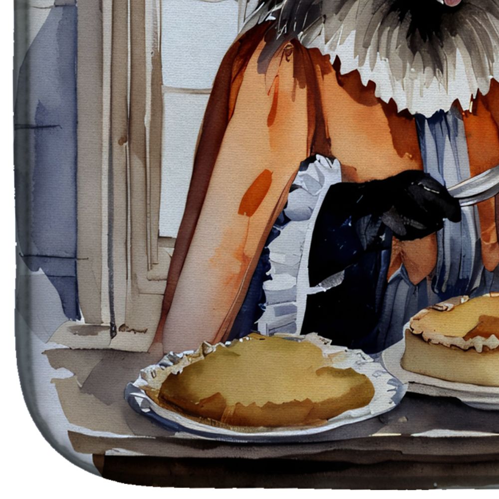 Keeshond Fall Kitchen Pumpkins Dish Drying Mat Absorbent Dish Drying Mat Pad for Kitchen Counter Dish Drainer Mat for Countertop, 14 x 21", Multicolor