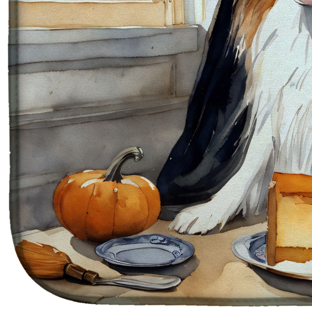 Sheltie Fall Kitchen Pumpkins Dish Drying Mat Absorbent Dish Drying Mat Pad for Kitchen Counter Dish Drainer Mat for Countertop, 14 x 21", Multicolor