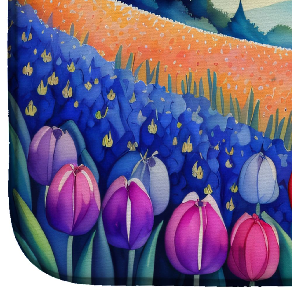 Hyacinths in Color Dish Drying Mat Absorbent Dish Drying Mat Pad for Kitchen Counter Dish Drainer Mat for Countertop, 14 x 21", Multicolor