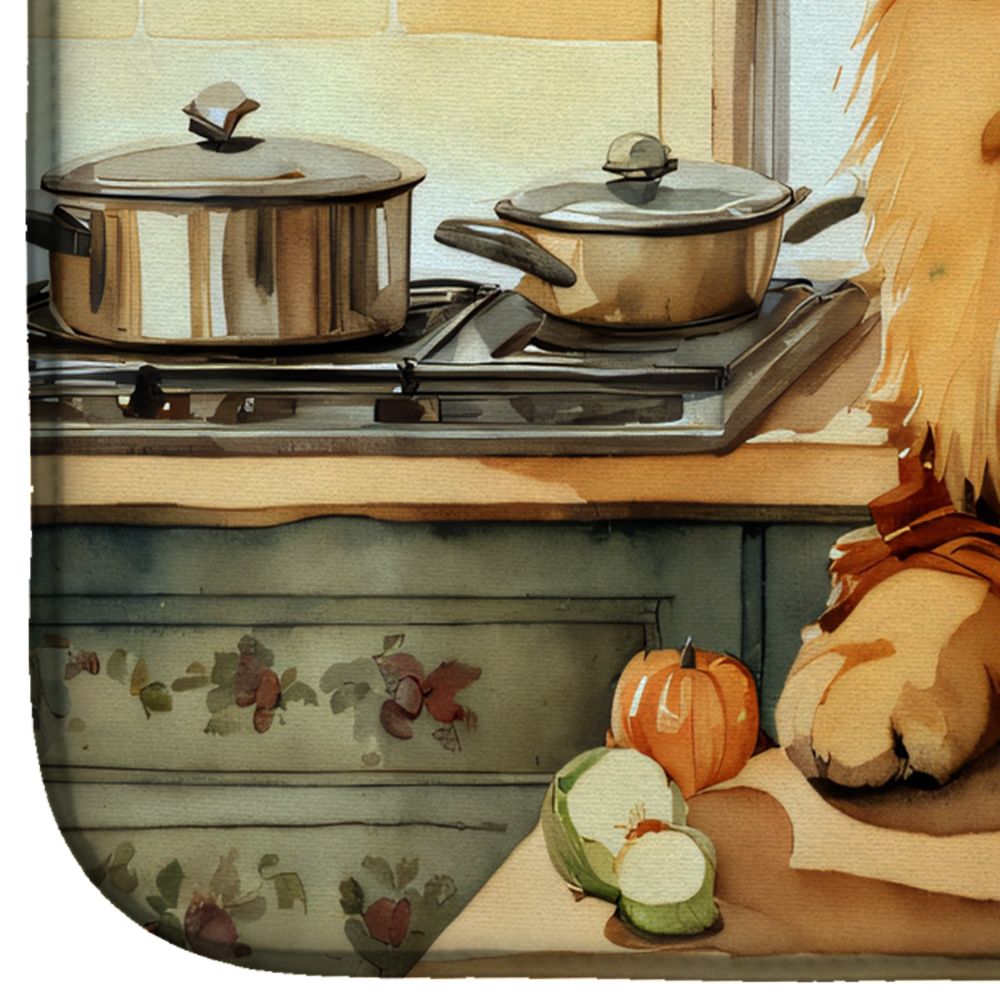 Chow Chow Fall Kitchen Pumpkins Dish Drying Mat Absorbent Dish Drying Mat Pad for Kitchen Counter Dish Drainer Mat for Countertop, 14 x 21", Multicolor