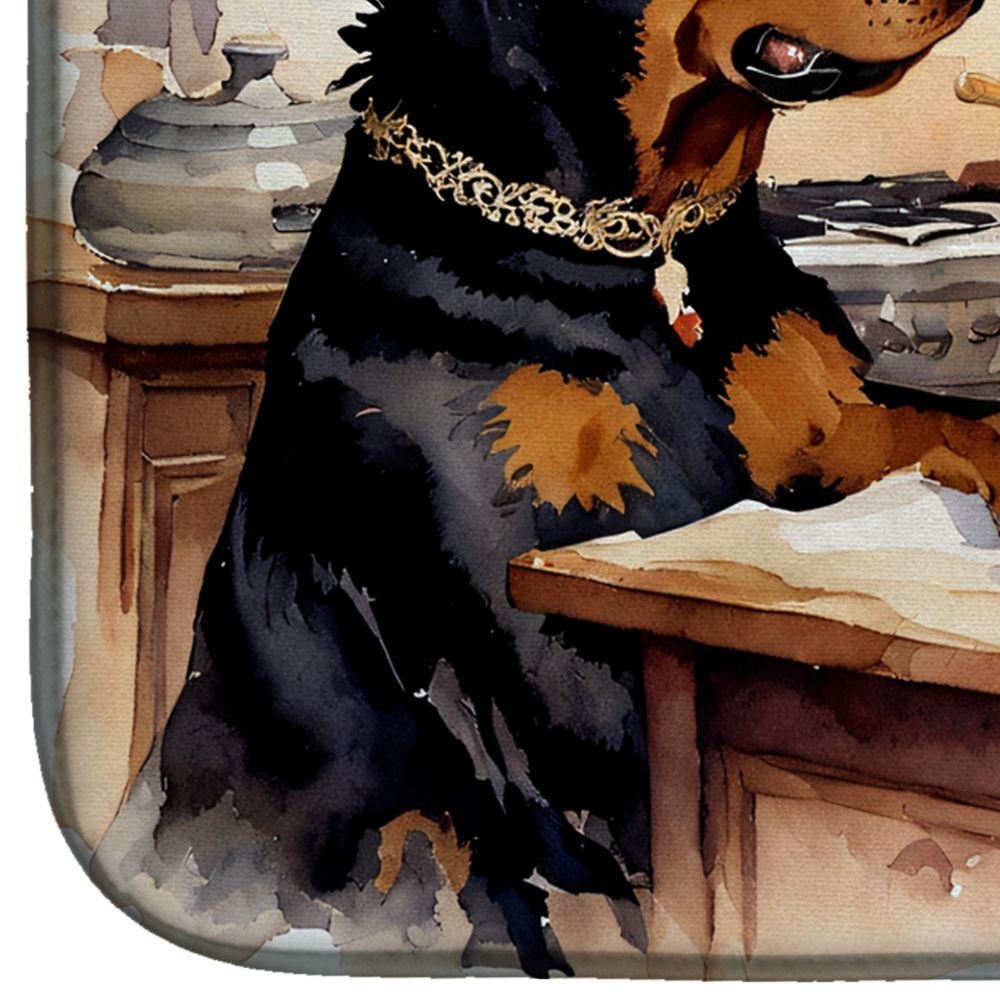 Rottweiler Fall Kitchen Pumpkins Dish Drying Mat Absorbent Dish Drying Mat Pad for Kitchen Counter Dish Drainer Mat for Countertop, 14 x 21", Multicolor