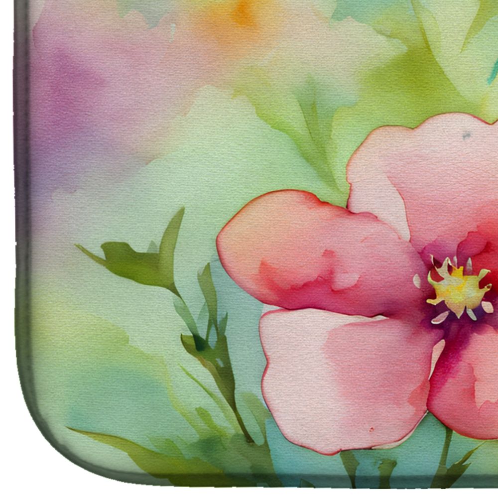 Alaska Forget-me-nots in Watercolor Dish Drying Mat Absorbent Dish Drying Mat Pad for Kitchen Counter Dish Drainer Mat for Countertop, 14 x 21", Multicolor