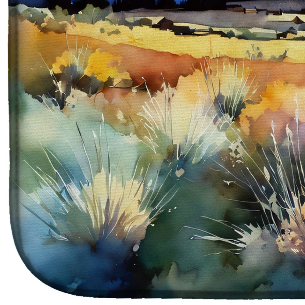 Nevada Sagebrush in Watercolor Dish Drying Mat Absorbent Dish Drying Mat Pad for Kitchen Counter Dish Drainer Mat for Countertop, 14 x 21", Multicolor