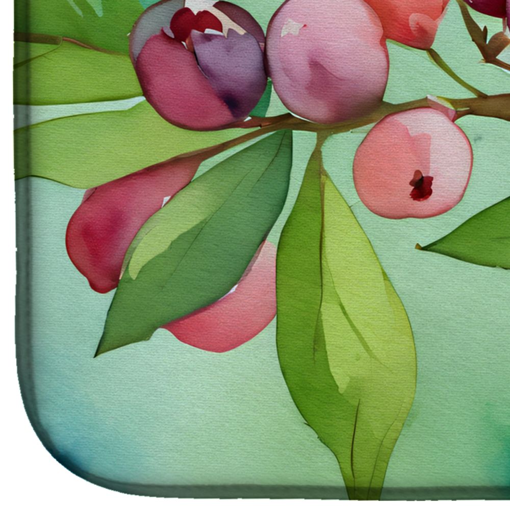 Connecticut Mountain Laurels in Watercolor Dish Drying Mat Absorbent Dish Drying Mat Pad for Kitchen Counter Dish Drainer Mat for Countertop, 14 x 21", Multicolor
