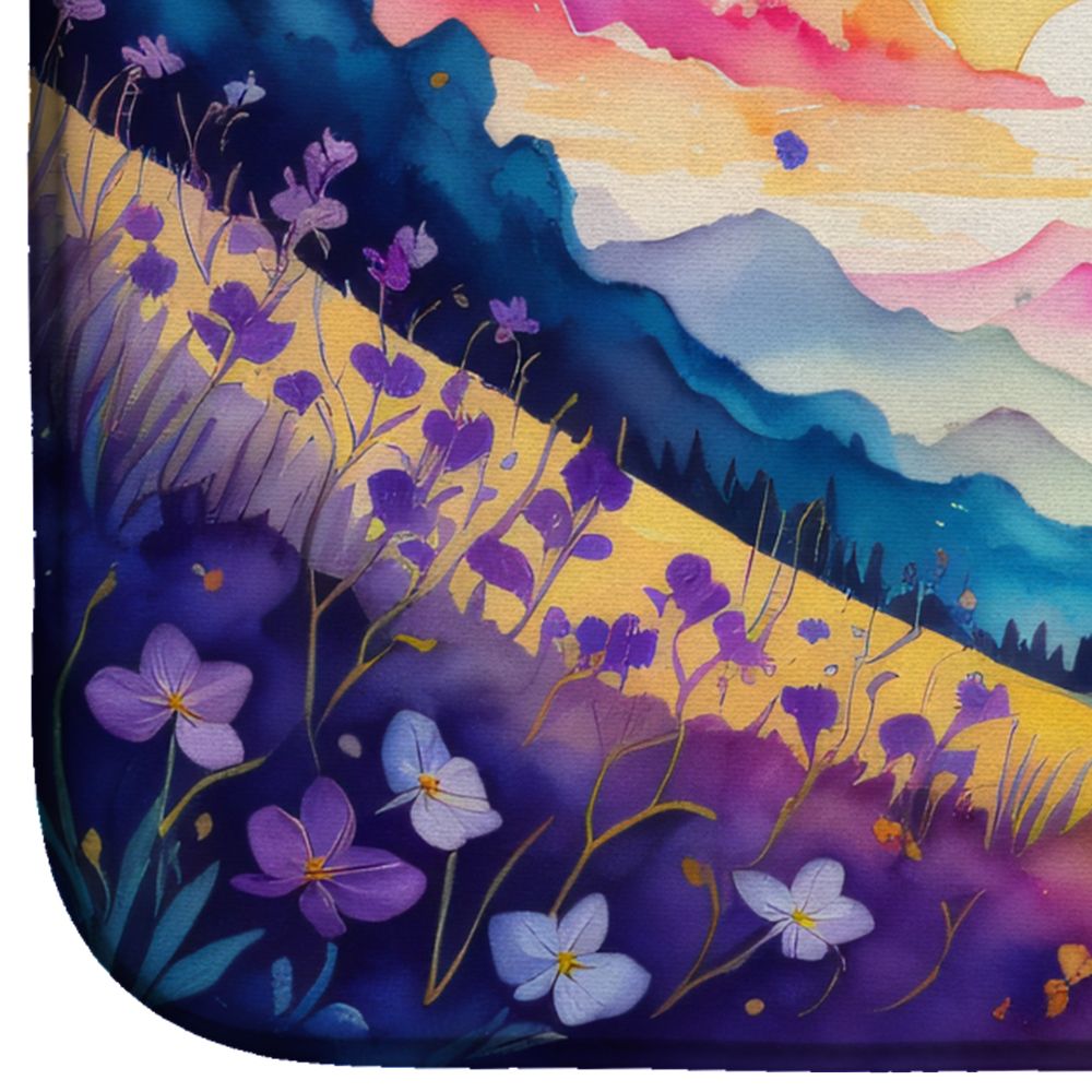 Violets in Color Dish Drying Mat Absorbent Dish Drying Mat Pad for Kitchen Counter Dish Drainer Mat for Countertop, 14 x 21", Multicolor