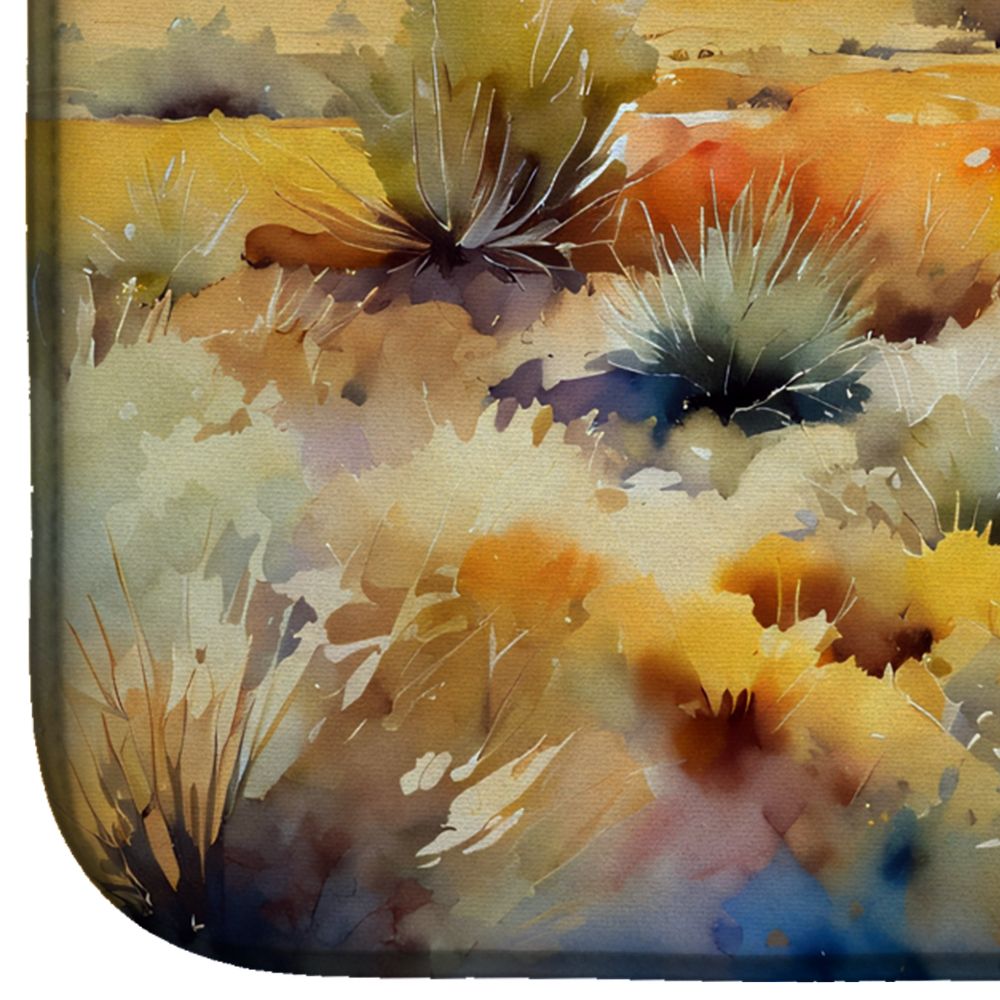 Nevada Sagebrush in Watercolor Dish Drying Mat Absorbent Dish Drying Mat Pad for Kitchen Counter Dish Drainer Mat for Countertop, 14 x 21", Multicolor