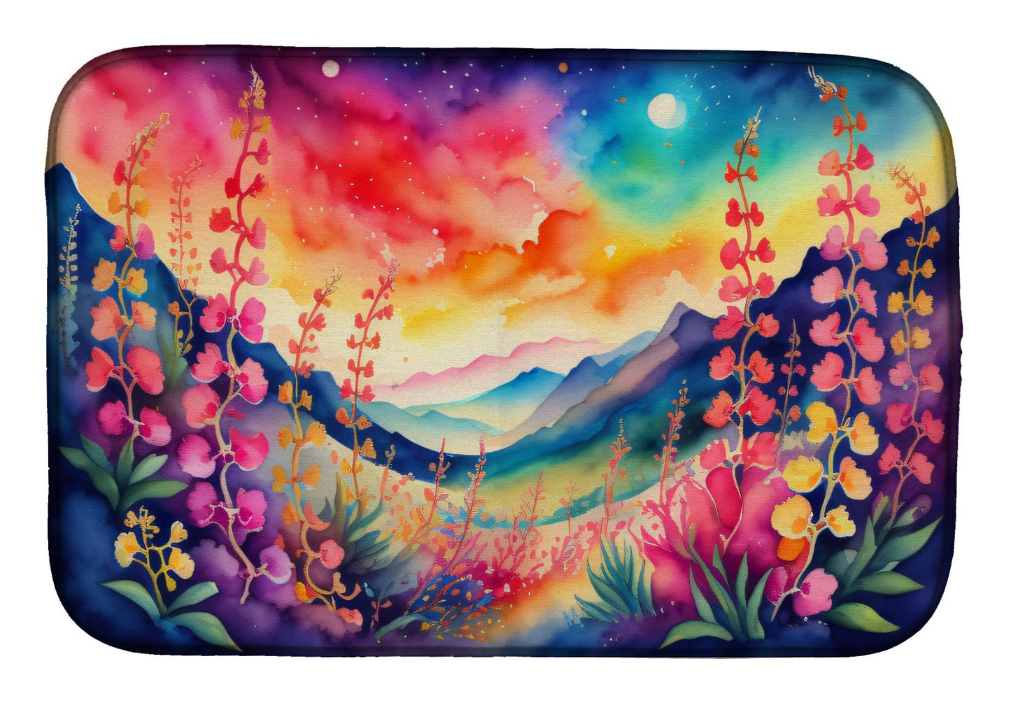 Snapdragon in Color Dish Drying Mat Absorbent Dish Drying Mat Pad for Kitchen Counter Dish Drainer Mat for Countertop, 14 x 21", Multicolor