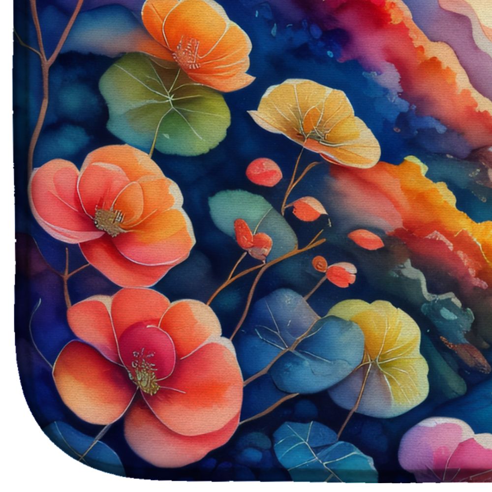 Begonias in Color Dish Drying Mat Absorbent Dish Drying Mat Pad for Kitchen Counter Dish Drainer Mat for Countertop, 14 x 21", Multicolor