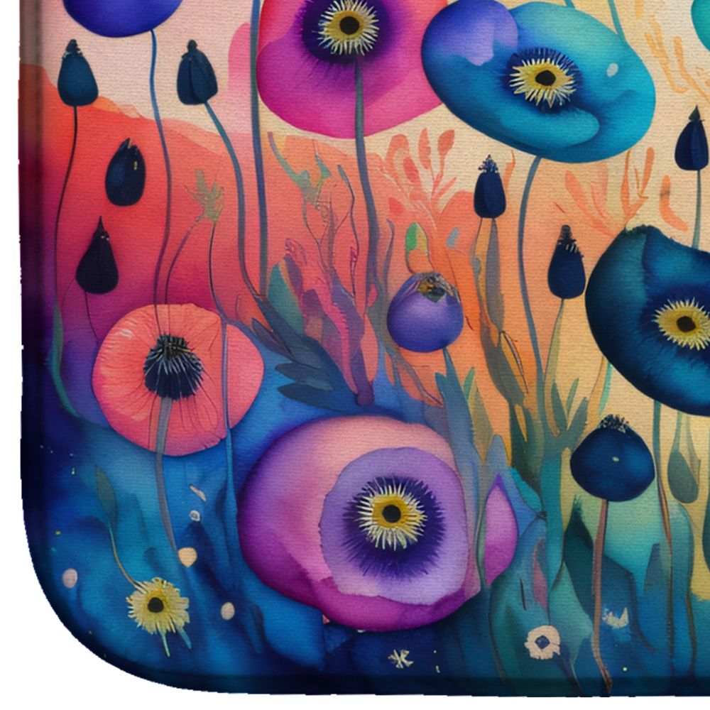 Anemones in Color Dish Drying Mat Absorbent Dish Drying Mat Pad for Kitchen Counter Dish Drainer Mat for Countertop, 14 x 21", Multicolor