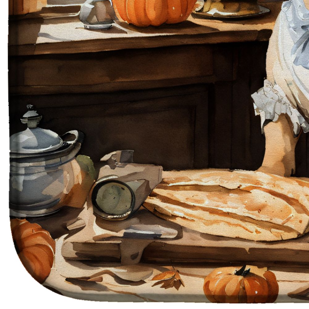 Shar Pei Fall Kitchen Pumpkins Dish Drying Mat Absorbent Dish Drying Mat Pad for Kitchen Counter Dish Drainer Mat for Countertop, 14 x 21", Multicolor
