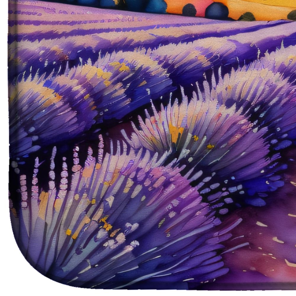 English Lavender in Color Dish Drying Mat Absorbent Dish Drying Mat Pad for Kitchen Counter Dish Drainer Mat for Countertop, 14 x 21", Multicolor