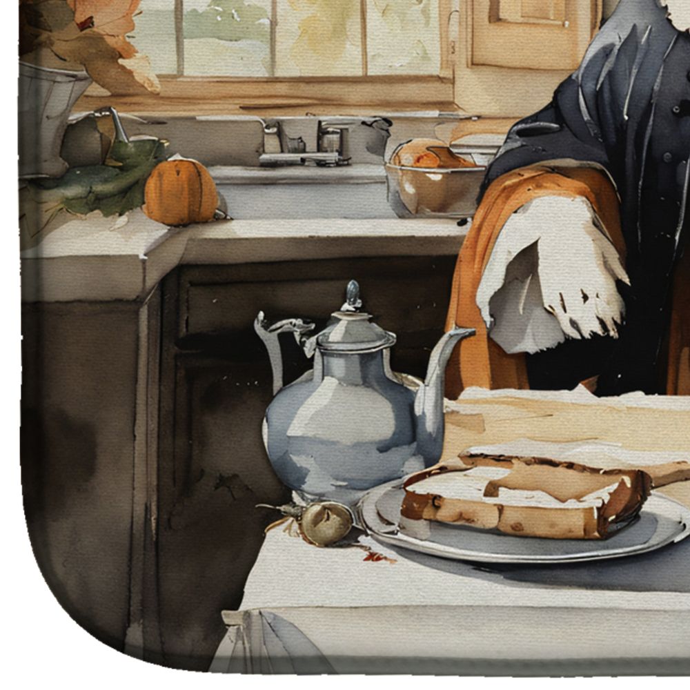 Saint Bernard Fall Kitchen Pumpkins Dish Drying Mat Absorbent Dish Drying Mat Pad for Kitchen Counter Dish Drainer Mat for Countertop, 14 x 21", Multicolor