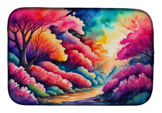 Azaleas in Color Dish Drying Mat Absorbent Dish Drying Mat Pad for Kitchen Counter Dish Drainer Mat for Countertop, 14 x 21", Multicolor
