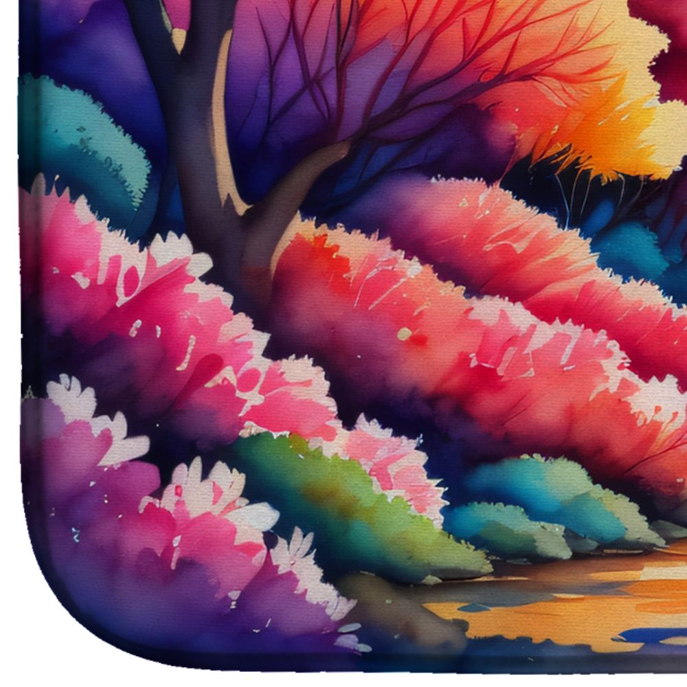 Azaleas in Color Dish Drying Mat Absorbent Dish Drying Mat Pad for Kitchen Counter Dish Drainer Mat for Countertop, 14 x 21", Multicolor