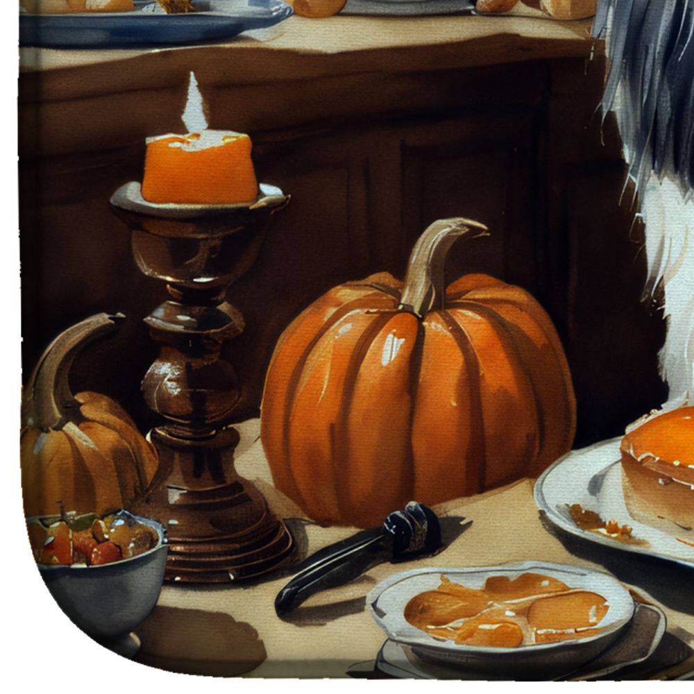Havanese Fall Kitchen Pumpkins Dish Drying Mat Absorbent Dish Drying Mat Pad for Kitchen Counter Dish Drainer Mat for Countertop, 14 x 21", Multicolor