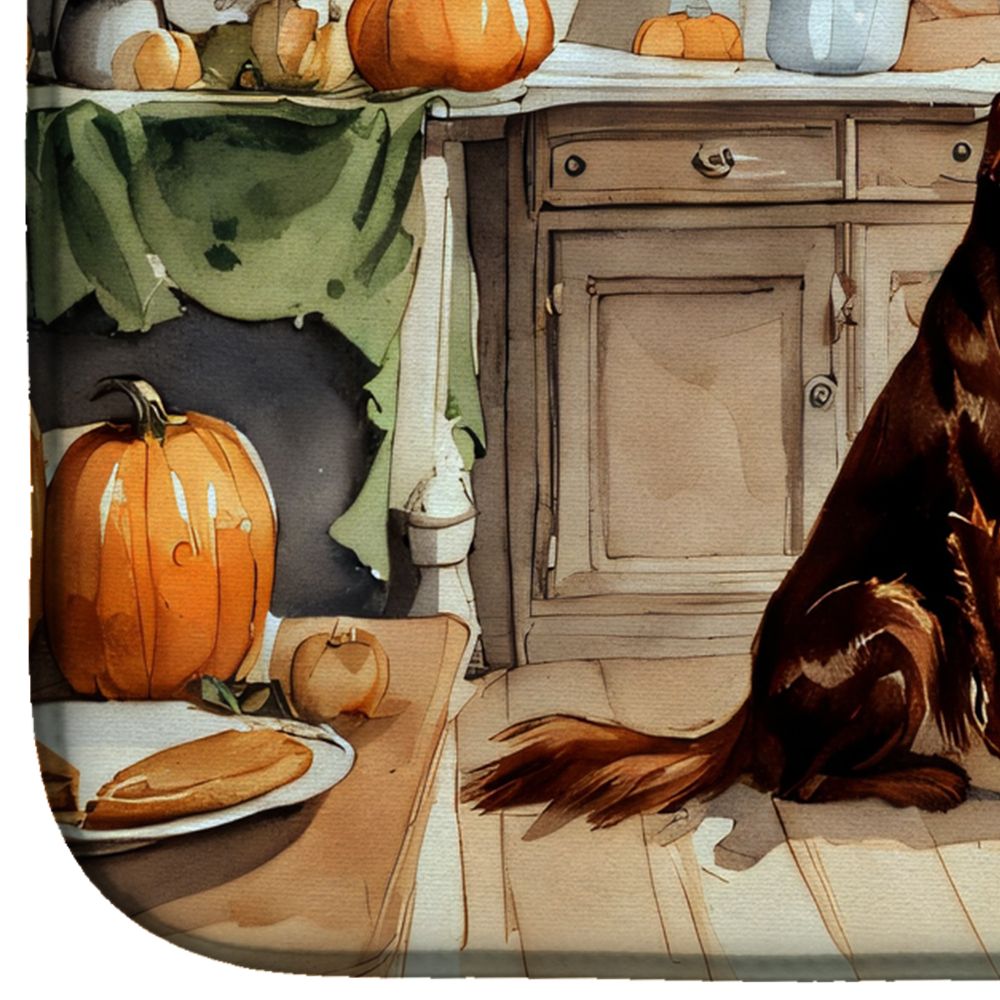 Irish Setter Fall Kitchen Pumpkins Dish Drying Mat Absorbent Dish Drying Mat Pad for Kitchen Counter Dish Drainer Mat for Countertop, 14 x 21", Multicolor