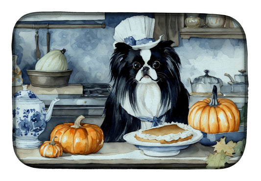 Japanese Chin Fall Kitchen Pumpkins Dish Drying Mat Absorbent Dish Drying Mat Pad for Kitchen Counter Dish Drainer Mat for Countertop, 14 x 21", Multicolor