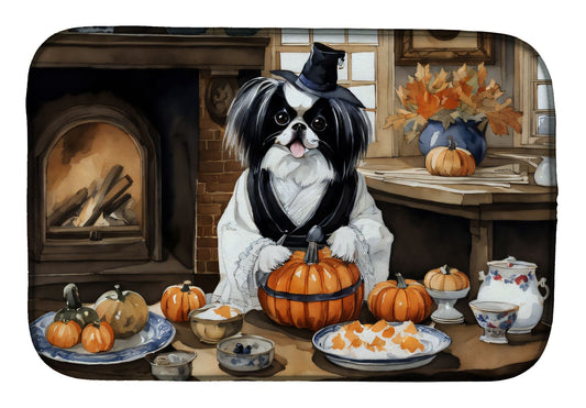 Japanese Chin Fall Kitchen Pumpkins Dish Drying Mat Absorbent Dish Drying Mat Pad for Kitchen Counter Dish Drainer Mat for Countertop, 14 x 21", Multicolor