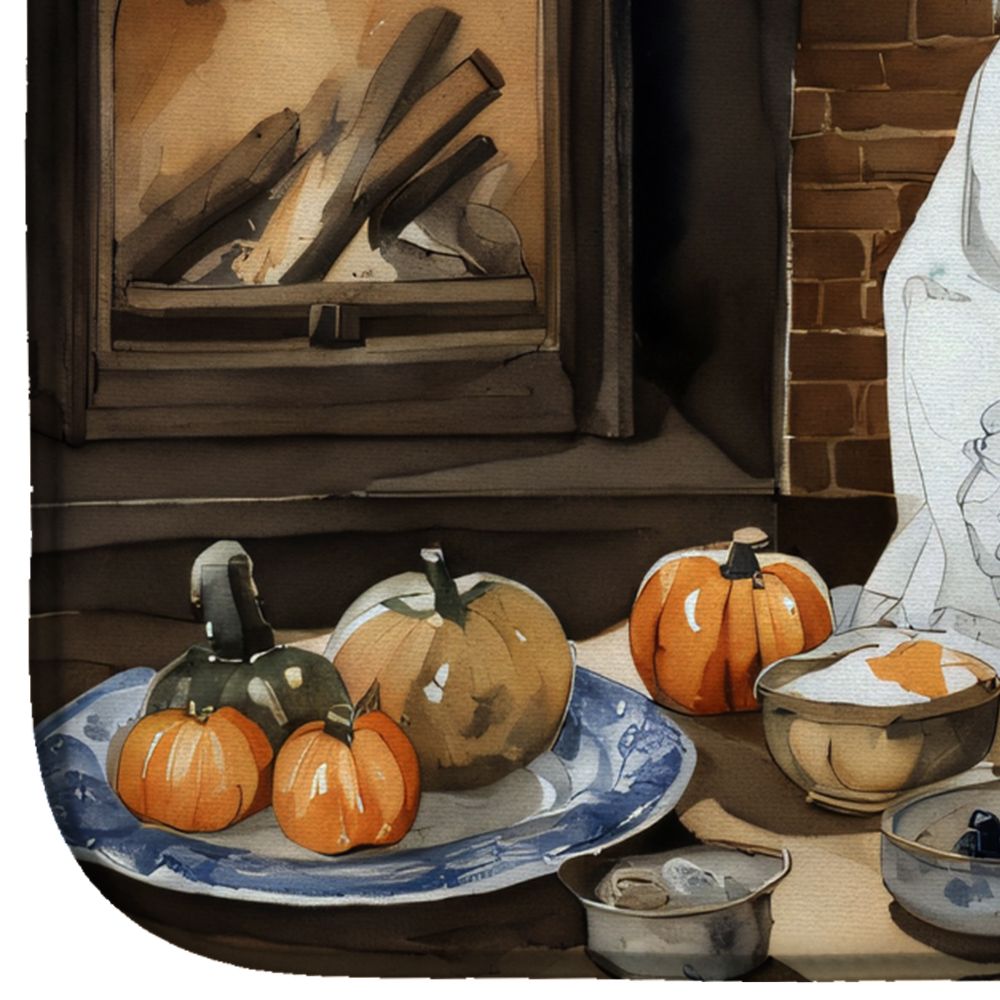 Japanese Chin Fall Kitchen Pumpkins Dish Drying Mat Absorbent Dish Drying Mat Pad for Kitchen Counter Dish Drainer Mat for Countertop, 14 x 21", Multicolor
