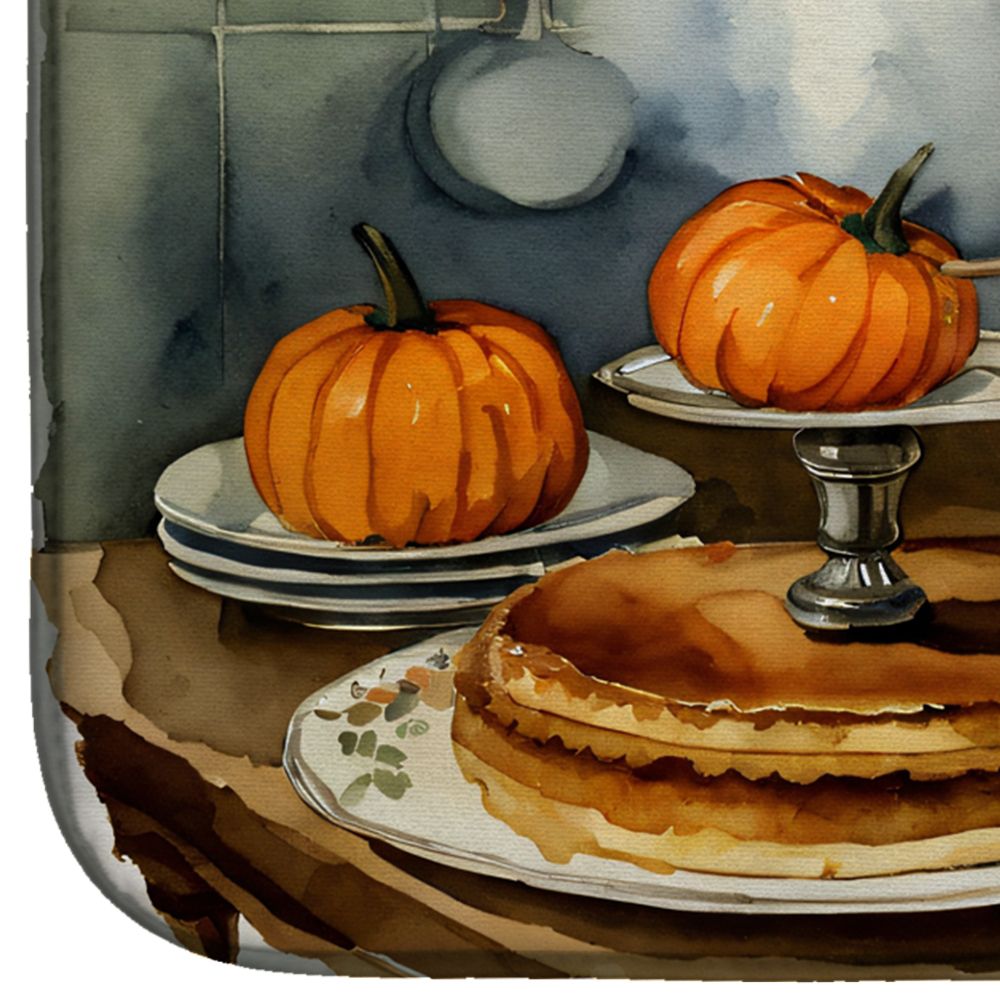 Yorkie Fall Kitchen Pumpkins Dish Drying Mat Absorbent Dish Drying Mat Pad for Kitchen Counter Dish Drainer Mat for Countertop, 14 x 21", Multicolor