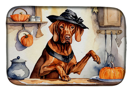 Vizsla Fall Kitchen Pumpkins Dish Drying Mat Absorbent Dish Drying Mat Pad for Kitchen Counter Dish Drainer Mat for Countertop, 14 x 21", Multicolor