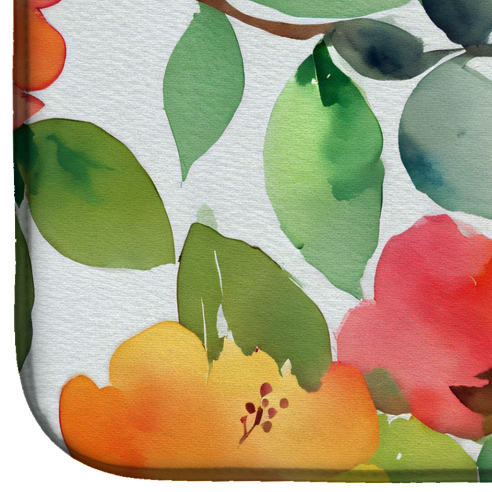Connecticut Mountain Laurels in Watercolor Dish Drying Mat Absorbent Dish Drying Mat Pad for Kitchen Counter Dish Drainer Mat for Countertop, 14 x 21", Multicolor