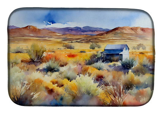 Nevada Sagebrush in Watercolor Dish Drying Mat Absorbent Dish Drying Mat Pad for Kitchen Counter Dish Drainer Mat for Countertop, 14 x 21", Multicolor