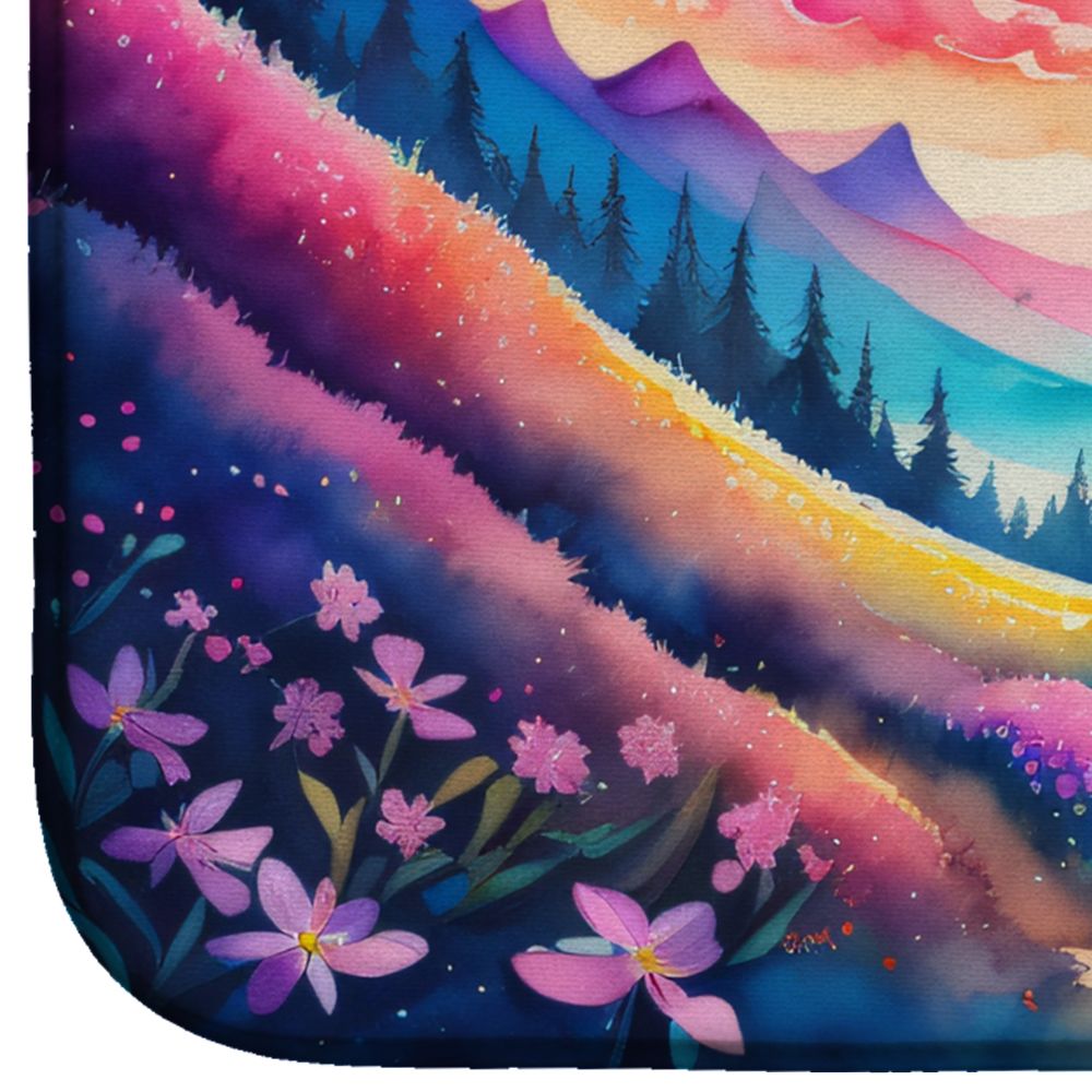 Phlox in Color Dish Drying Mat Absorbent Dish Drying Mat Pad for Kitchen Counter Dish Drainer Mat for Countertop, 14 x 21", Multicolor