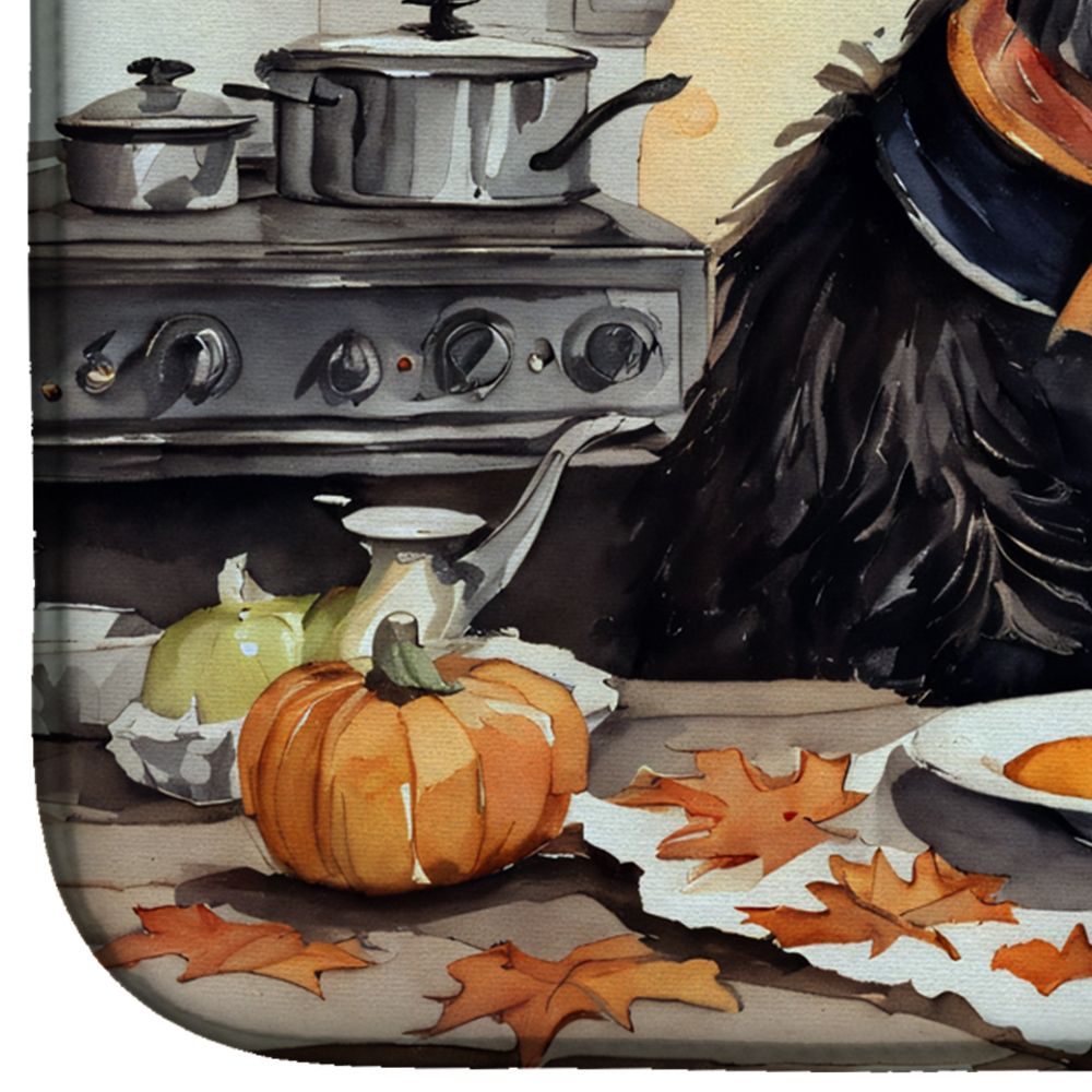 Scottish Terrier Fall Kitchen Pumpkins Dish Drying Mat Absorbent Dish Drying Mat Pad for Kitchen Counter Dish Drainer Mat for Countertop, 14 x 21", Multicolor
